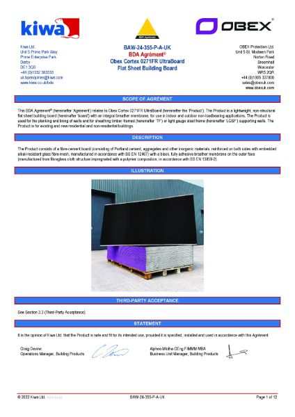 OBEX CORTEX 0271FR UltraBoard - KIWA BDA