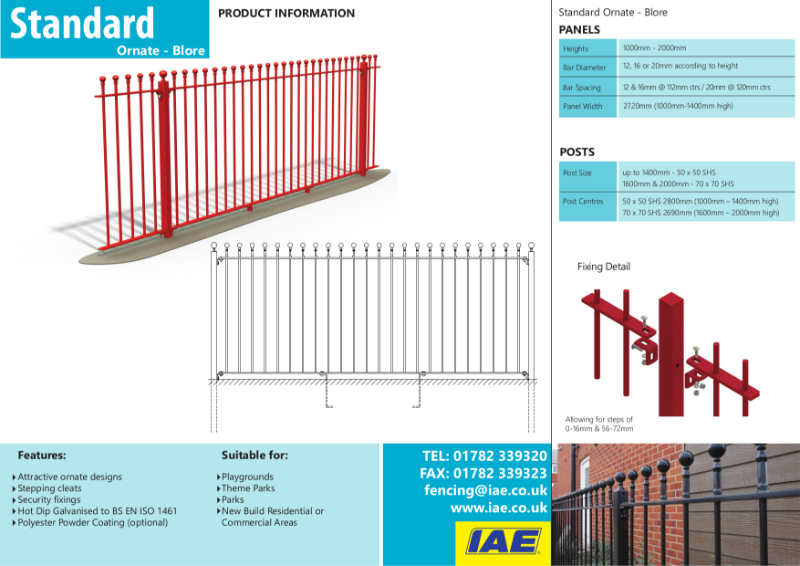 IAE Blore Vertical Railing Specification