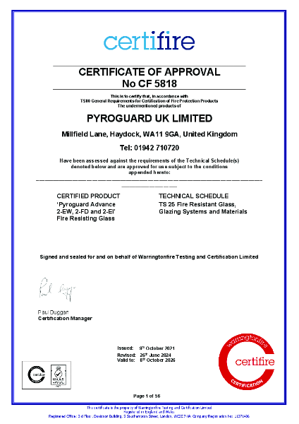 Certifire Certificate of Approval - CF 5818