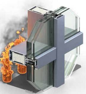AluFlam AW50 FR Fire Rated Curtain Wall System - Fire-Rated Facade