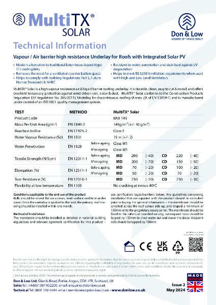 Multi TX Solar Datasheet Issue 2 May 24