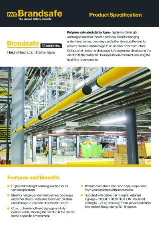 Height Restriction Clatter Bar - Brandsafe Spec Sheet