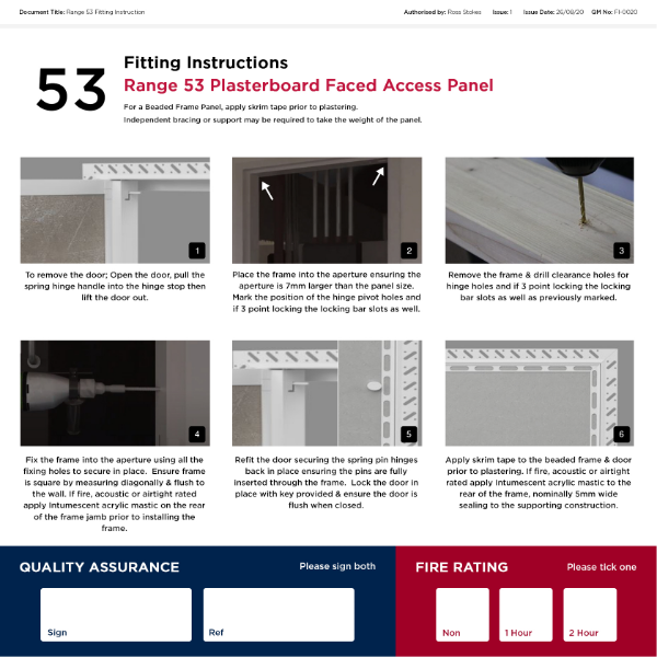 Fitting Instructions - Plasterboard Riser