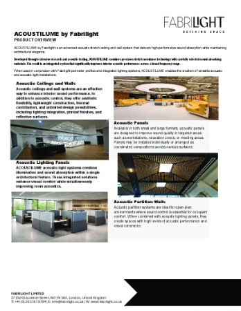 Acoustic Material Perforation details 1