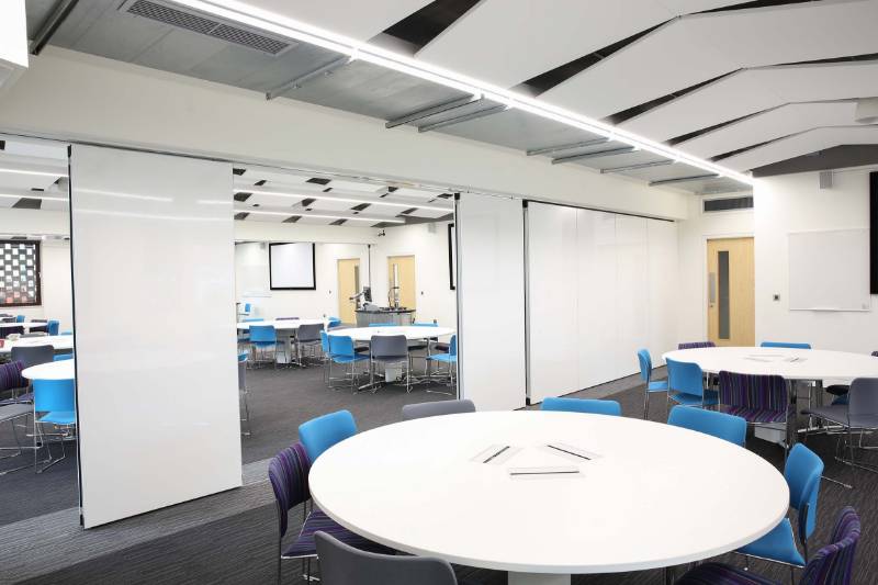 Sliding stacking panel partitions